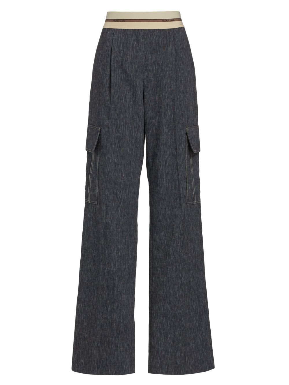 

Брюки карго из смесового льна Helmut Lang, индиго