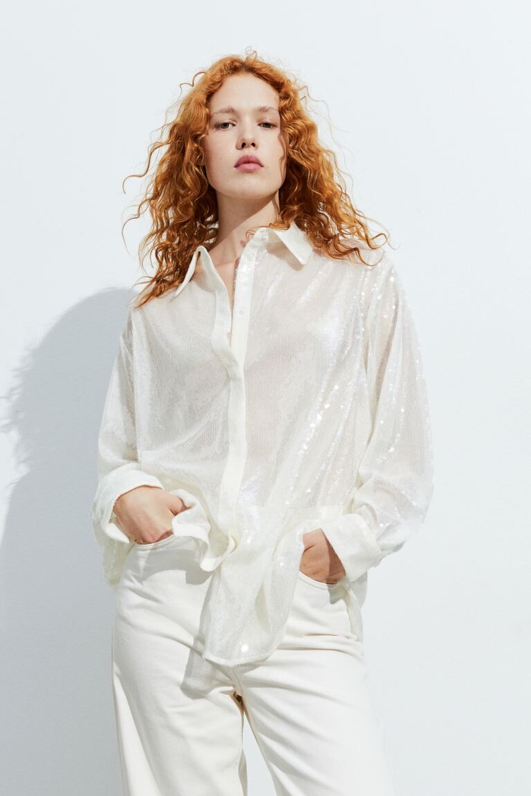 

Блузка оверсайз с пайетками H&M