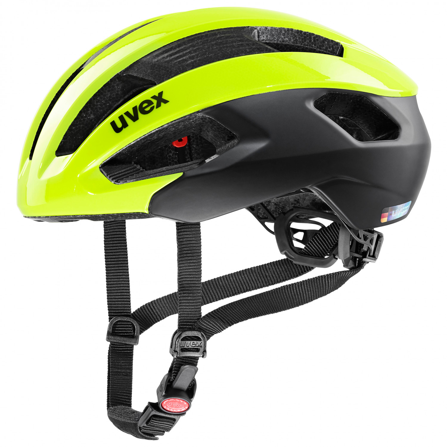 защита подбородка uvex 2021 22 uvex chin guard race black Велосипедный шлем Uvex Rise CC, цвет Neon Yellow/Black Matt
