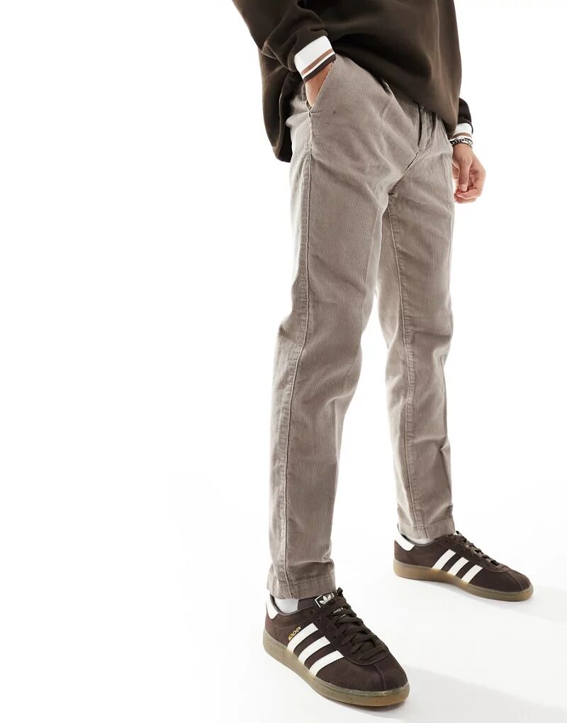 Светло-коричневые вельветовые брюки New Look