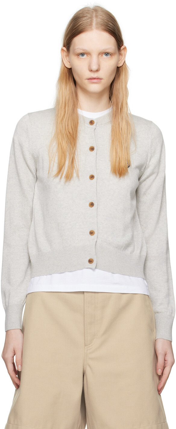 

Серый кардиган с головой лисы Maison Kitsune