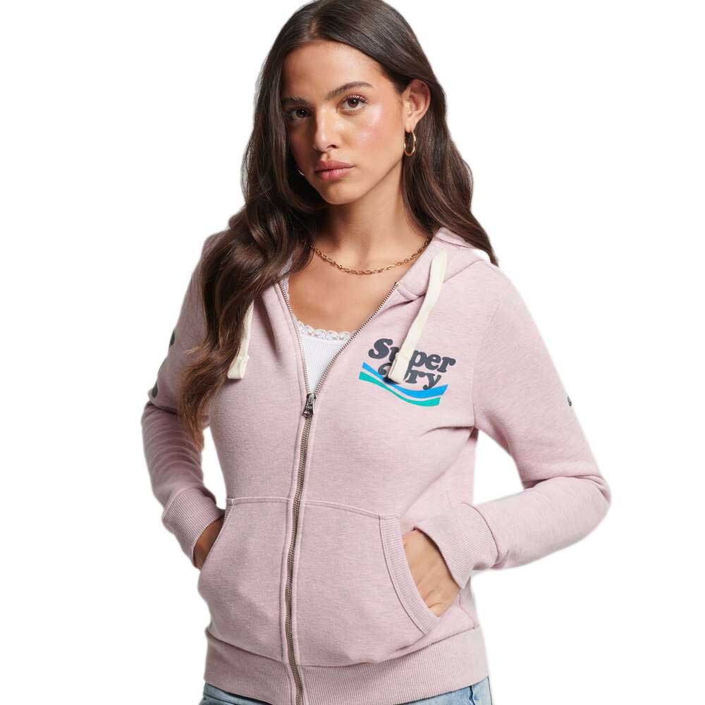 

Толстовка Superdry Vintage Cooper Nostalgia Full Zip, розовый