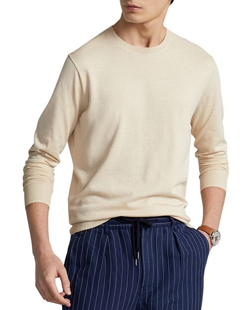 

Хлопковый свитер с круглым вырезом Polo Ralph Lauren, цвет Tan/Beige