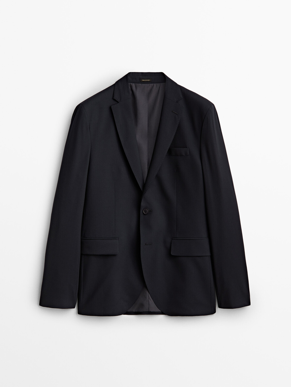 

Костный пиджак приманного кроя из 100% шерсти Massimo Dutti, темно-синий