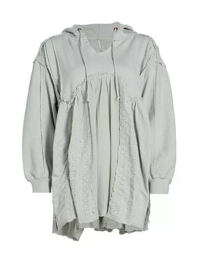

Толстовка оверсайз из хлопка с люверсами Juniper Free People, цвет iceberg green