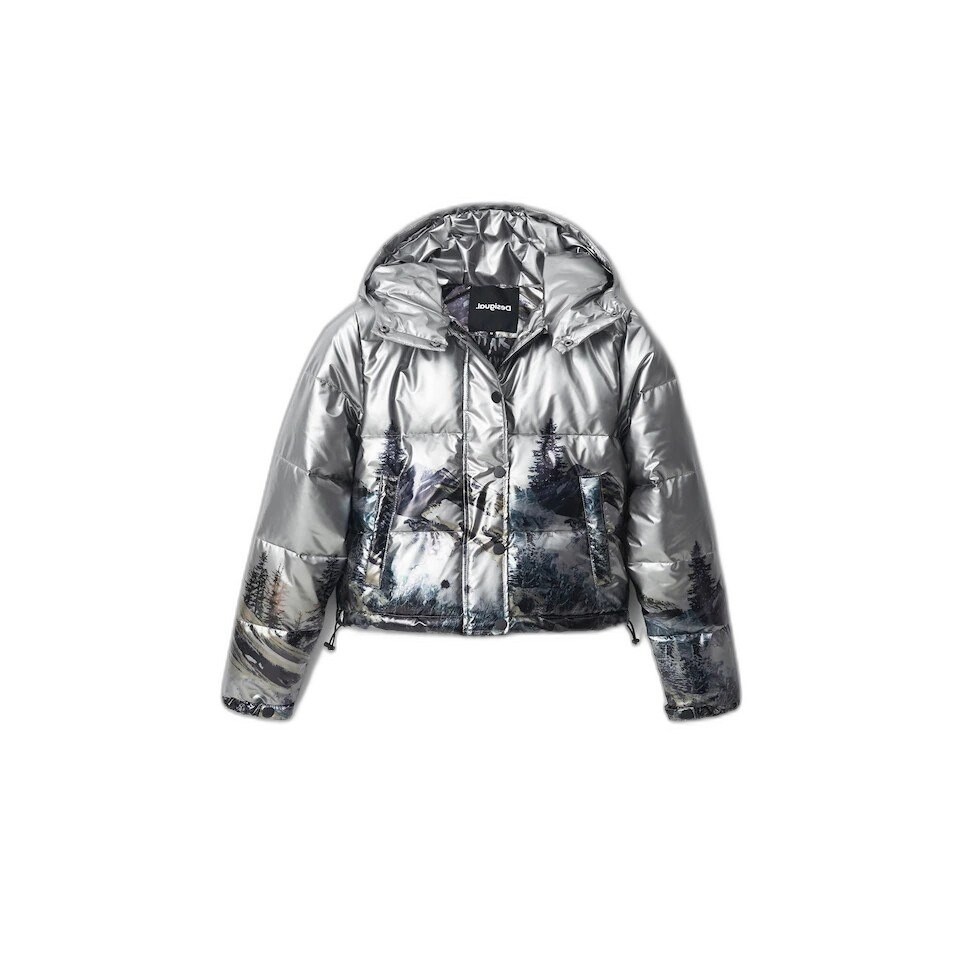 

Куртка Desigual Down Vintage, серебряный, Серый