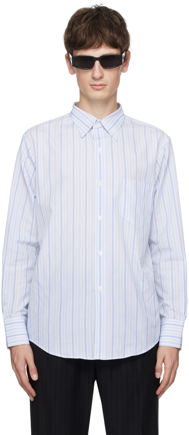Рубашка в сине-белую полоску Ernest W. Baker цена и фото