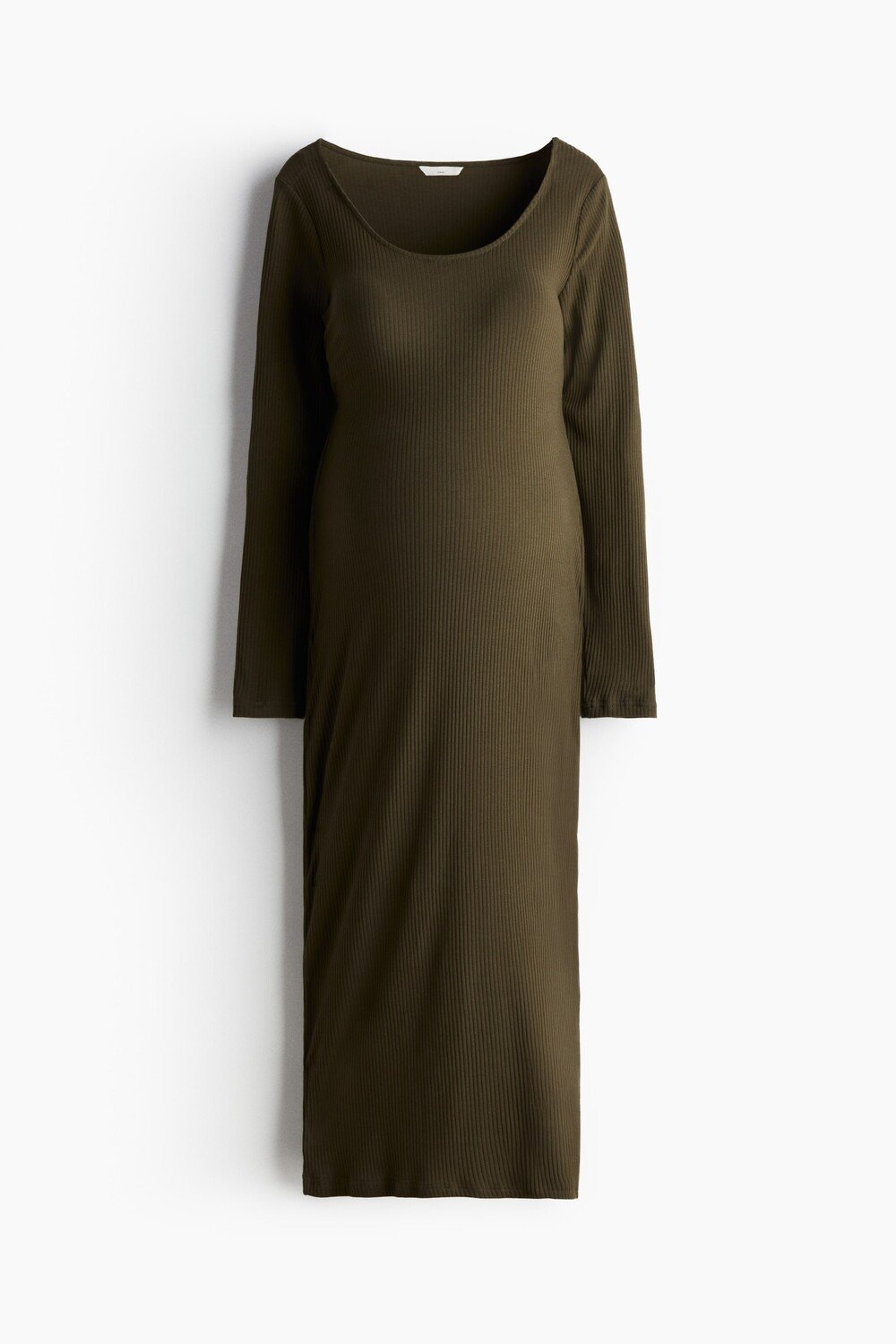 

Облегающее платье Mama в рубчик H&M, хаки