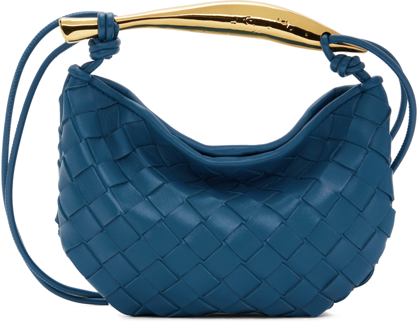 Синяя мини-сумка с сардинами Bottega Veneta