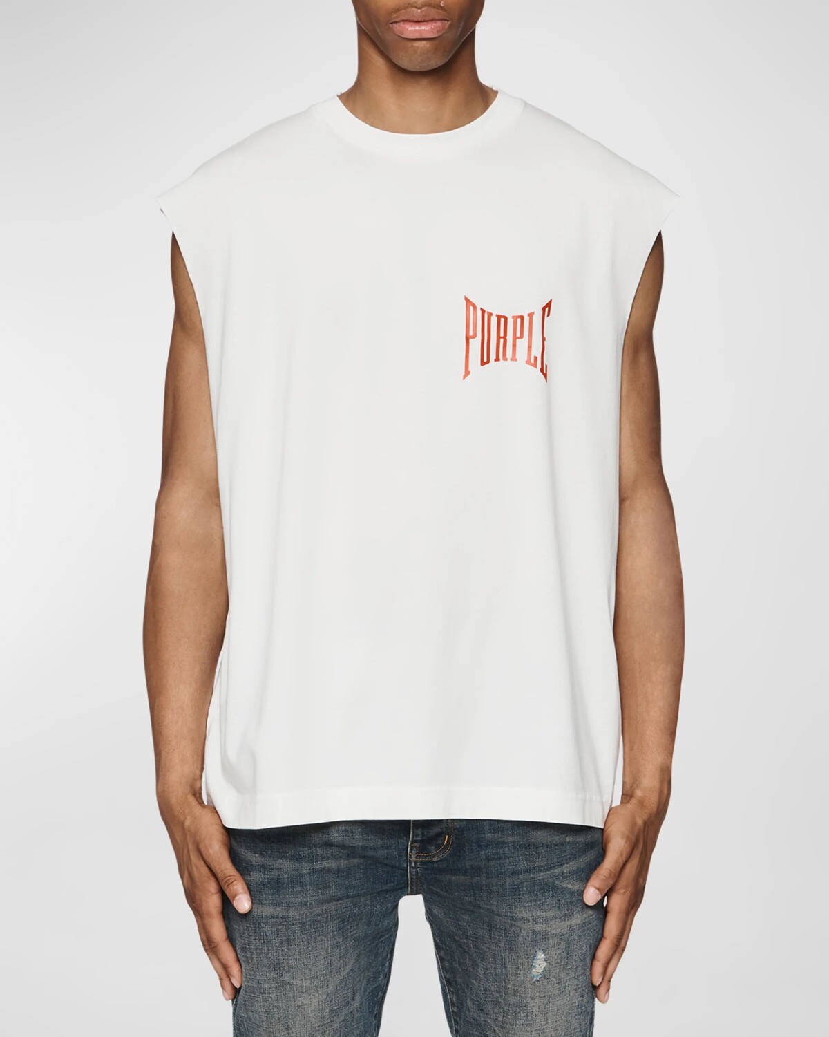 

Мужская обрезанная футболка оверсайз PURPLE, цвет Oversized Cutoff Tee