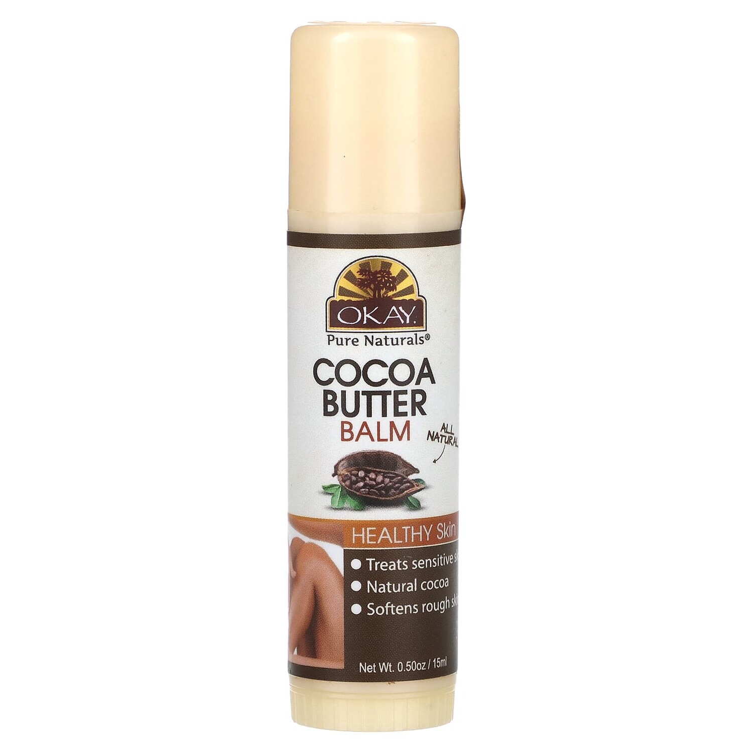 

Бальзам с маслом какао, для здоровья кожи, 15 мл (0,50 унции), Okay Pure Naturals