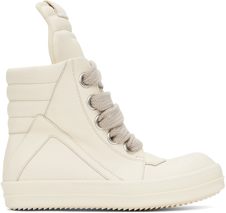 

Кремового цвета кроссовки Jumbo со шнуровкой Geobasket Rick Owens, цвет Milk/Milk/Milk
