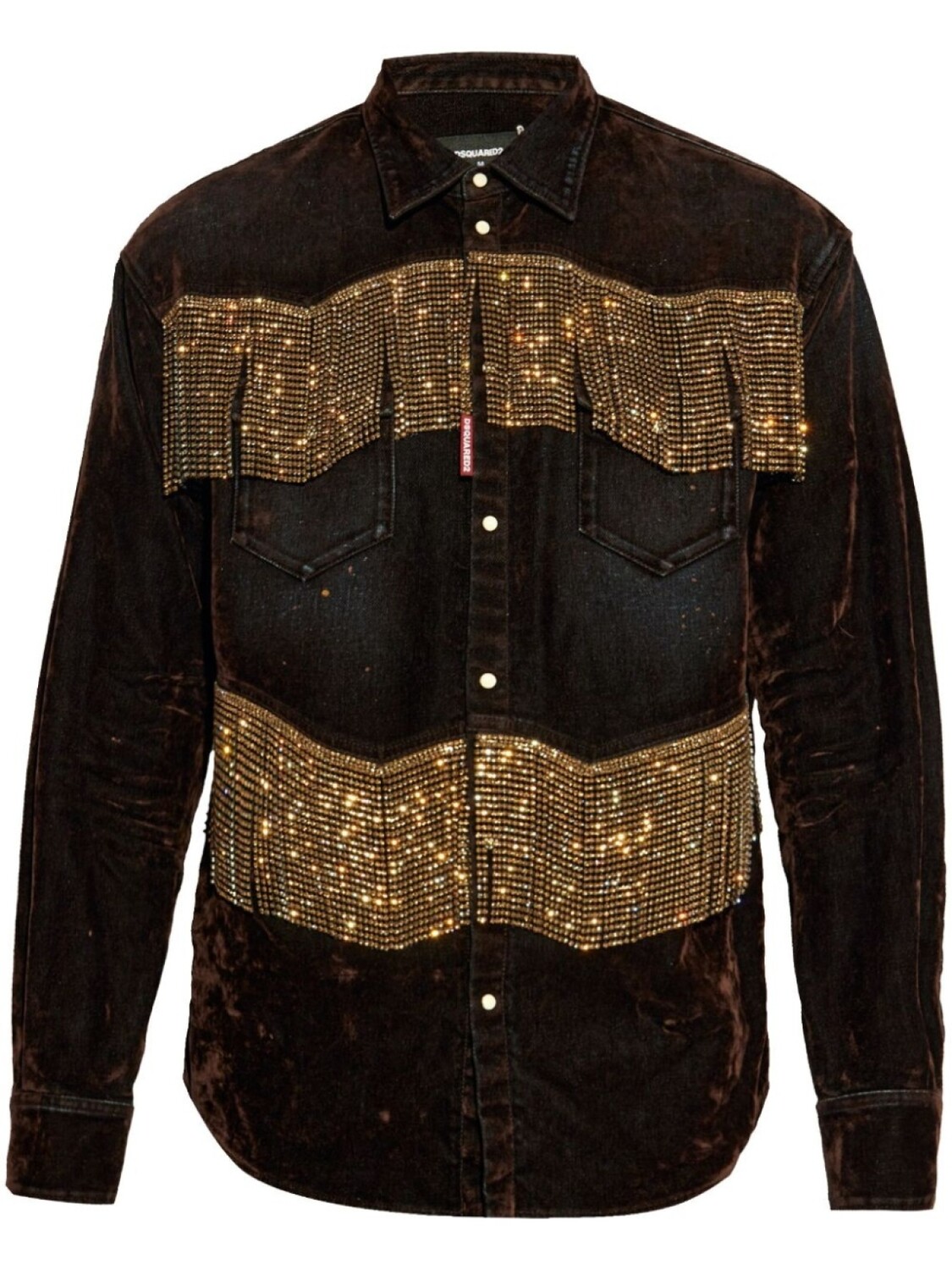 

Рубашка из хлопка с заклепками DSQUARED2, черный
