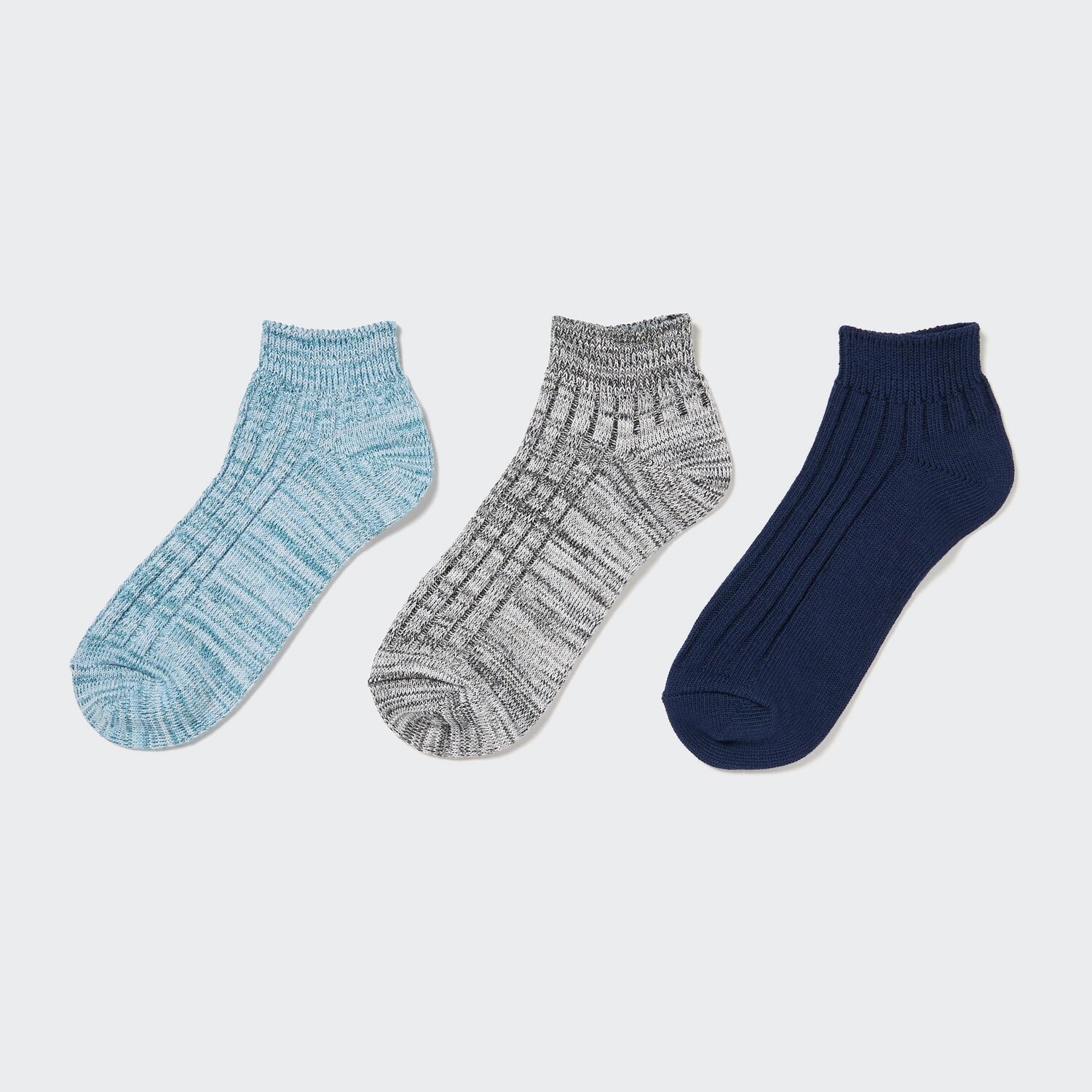 

Носки Marl до щиколотки (три пары) Uniqlo, синий