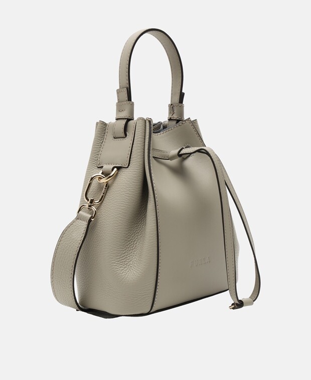 

Кожаная сумка-хобо Furla, серо-коричневый