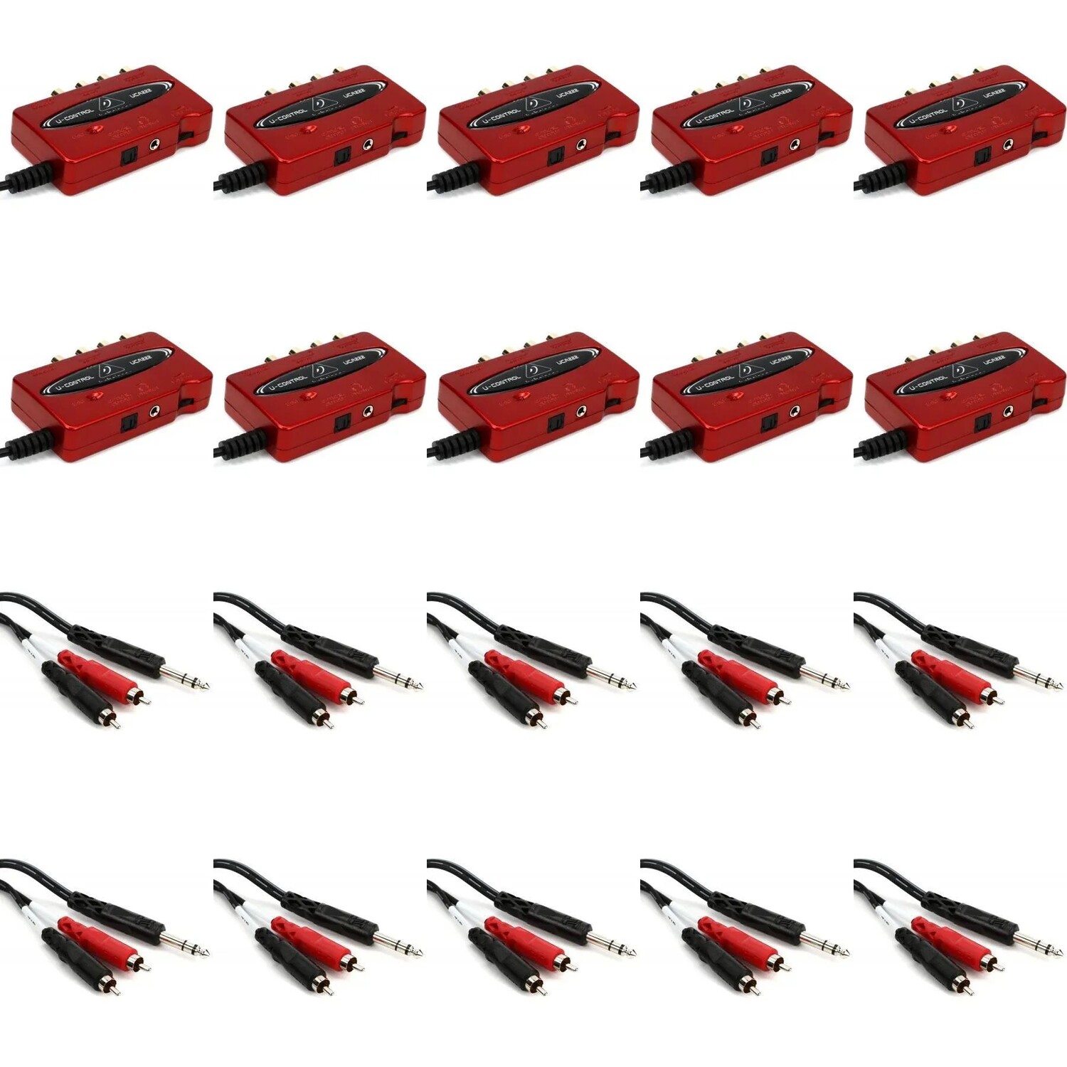

Аудиоинтерфейс Behringer UCA222 с кабелем TRS 1/4 дюйма (10 шт.)