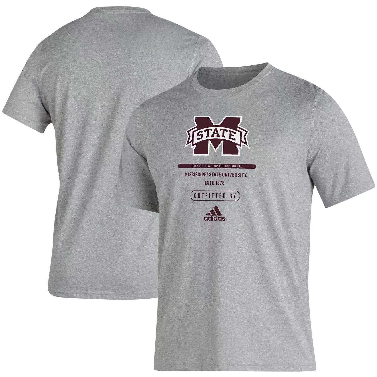 

Мужская футболка adidas Heathered Grey Mississippi State Bulldogs Sideline Locker Tag Creator AEROREADY