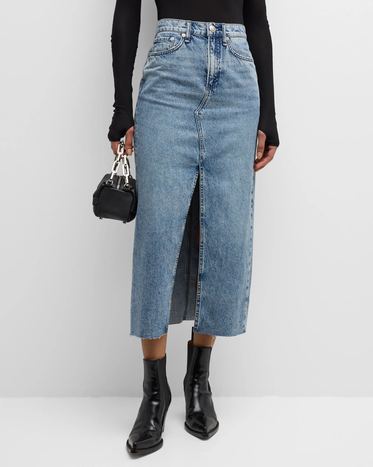 

Джинсовая юбка-миди Clara Rag & Bone, цвет Elle