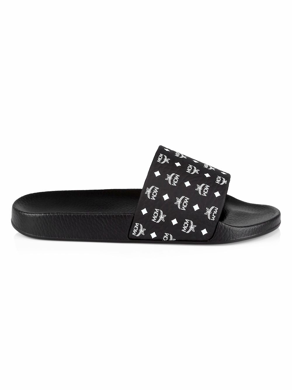 

Кожаные шлепанцы с логотипом для бассейна MCM, черный