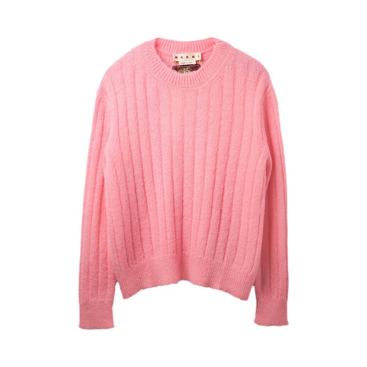 

Свитер Marni Fuzzy Printed Brushed Crewneck Sweater, розовый