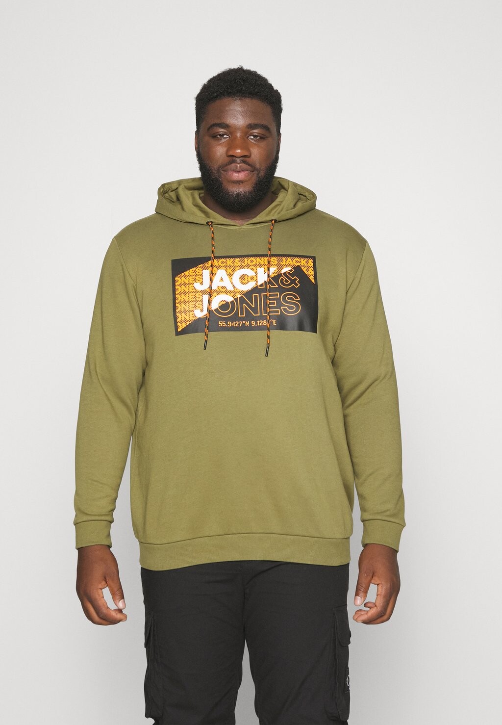 

Толстовка с капюшоном Jack & Jones Jcologan Hood, оливковая ветвь, Коричневый