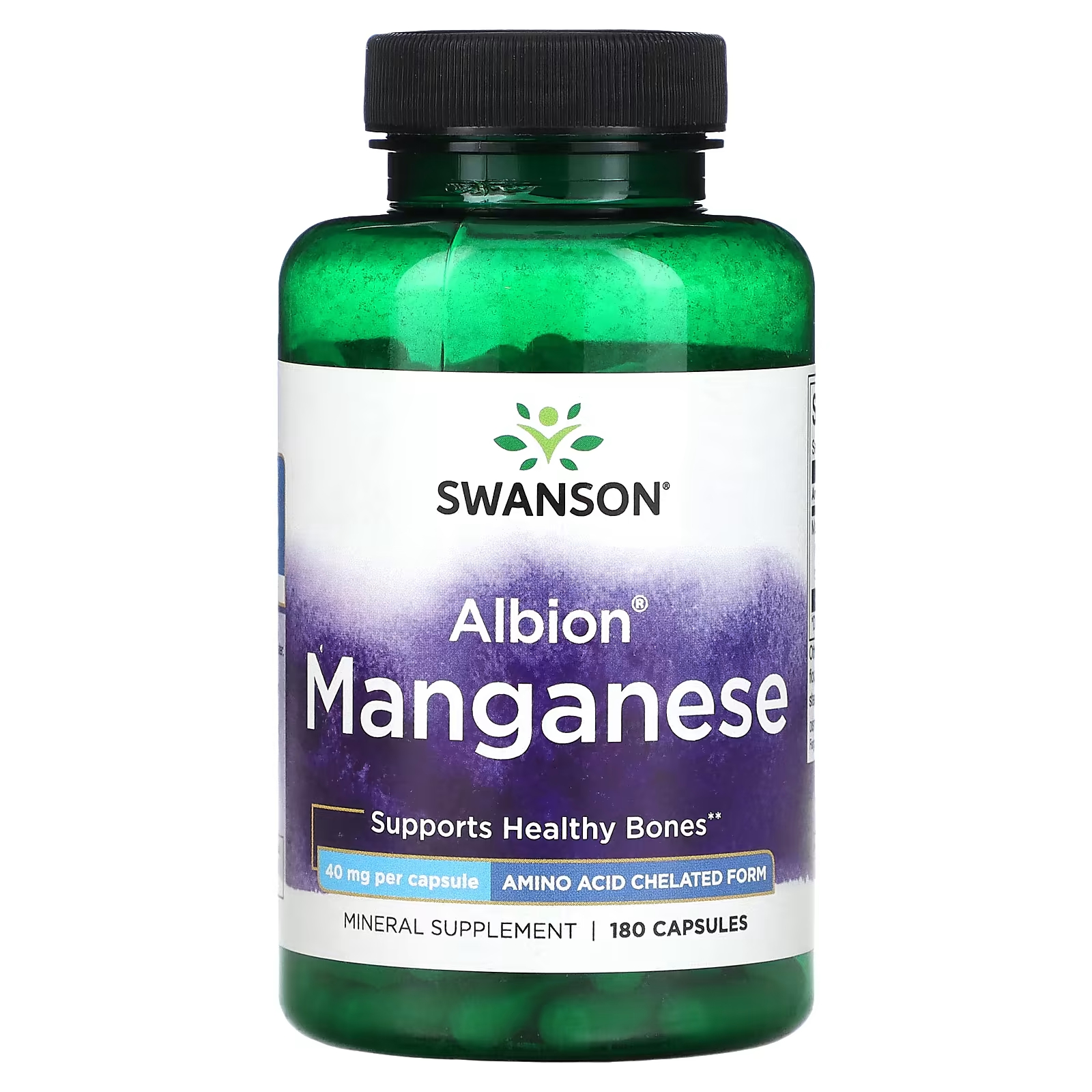 Альбион марганец Swanson, 40 мг, 180 капсул