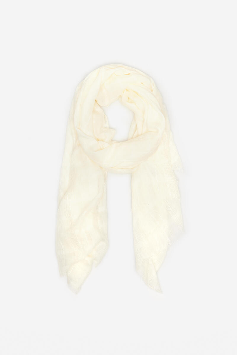 цена Зигзагообразный шарф Cortefiel, белый