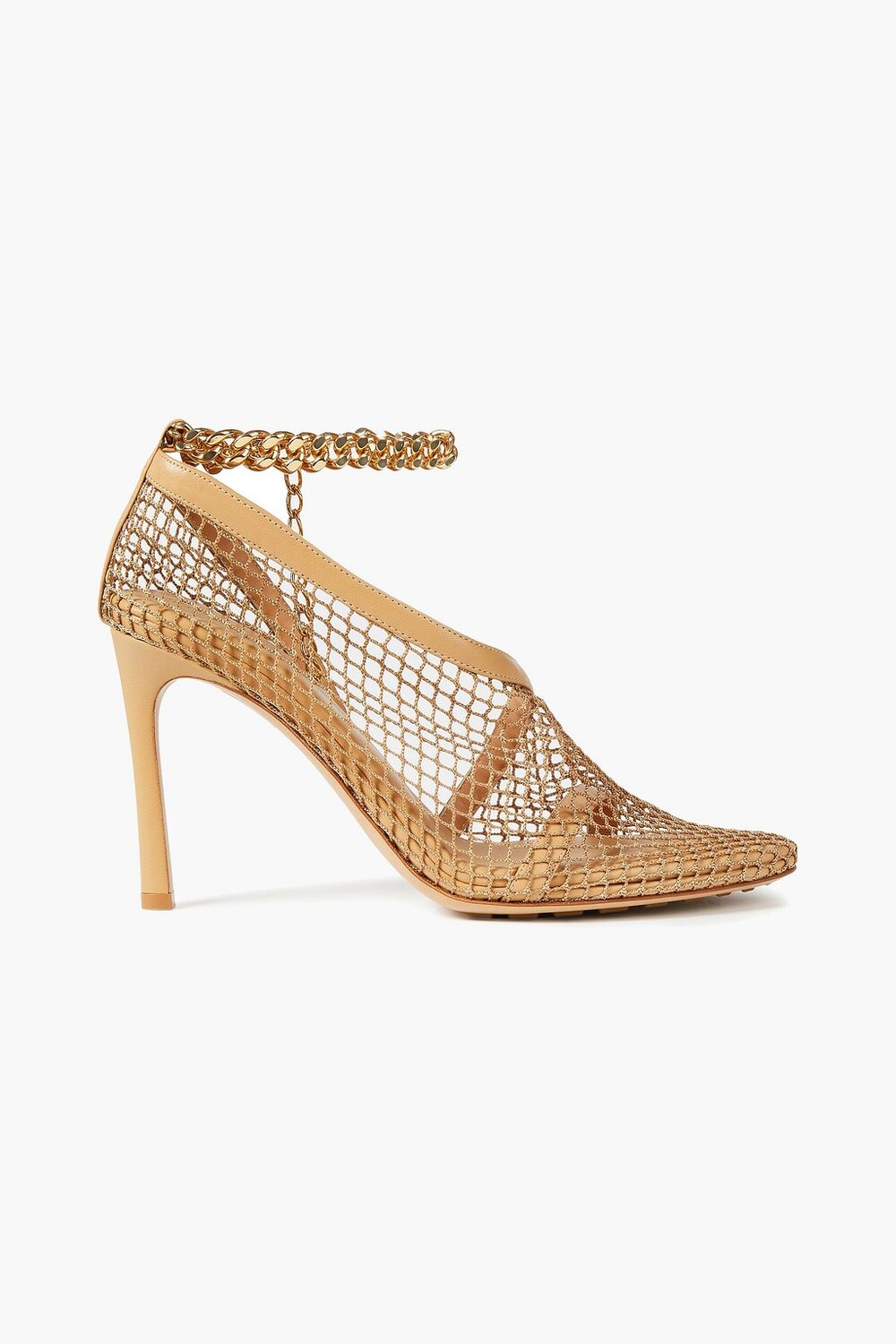 

Туфли из сетки и кожи, украшенные цепочками BOTTEGA VENETA, песочный