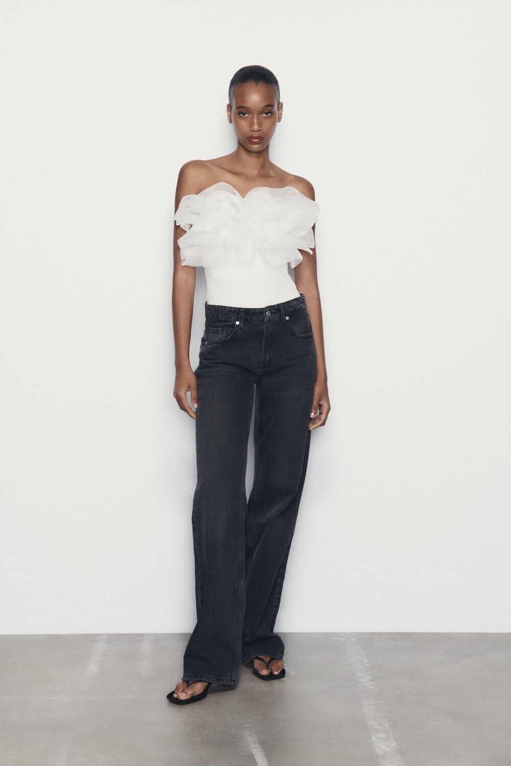 

Объявленная лента Zara, устричный белый