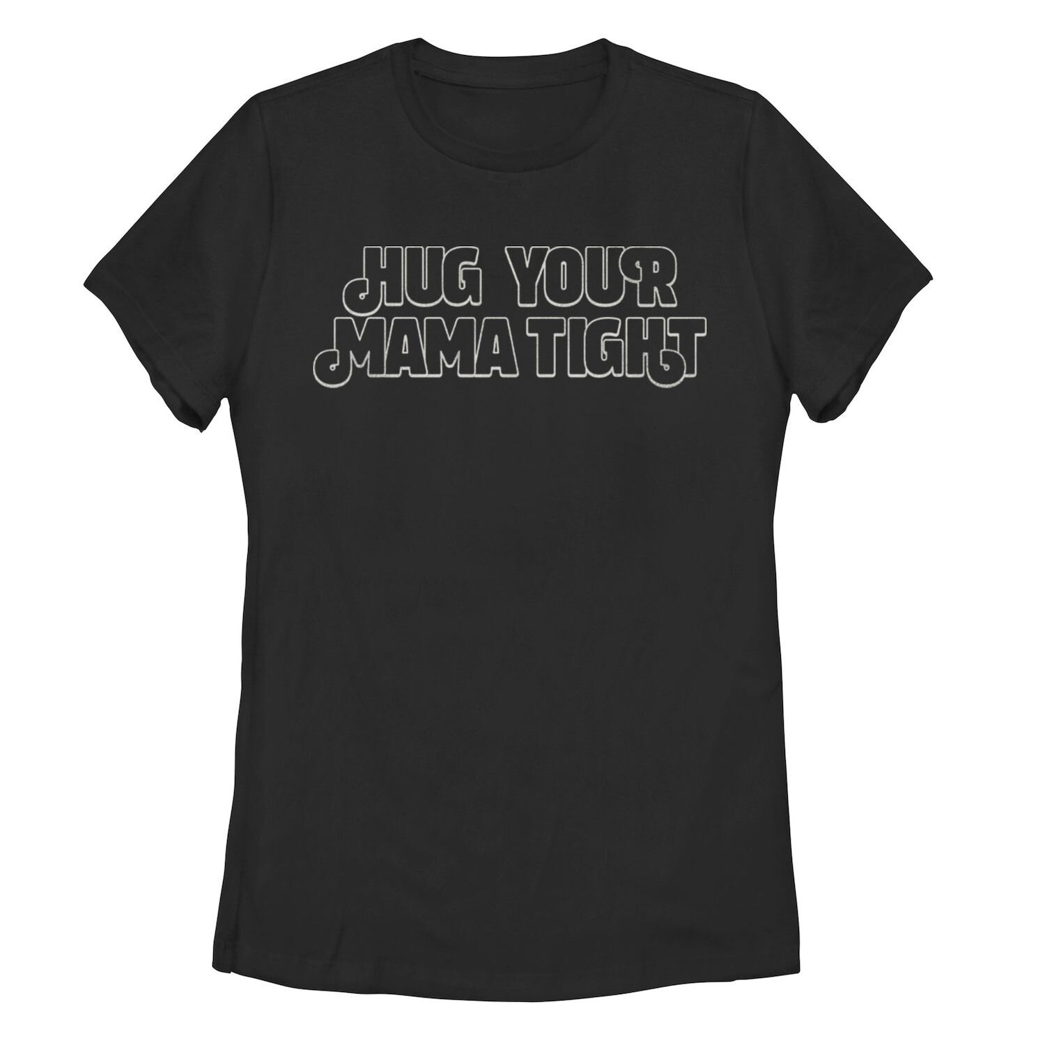 

Облегающая футболка с текстовым рисунком и белой линией для юниоров Hug Your Mama