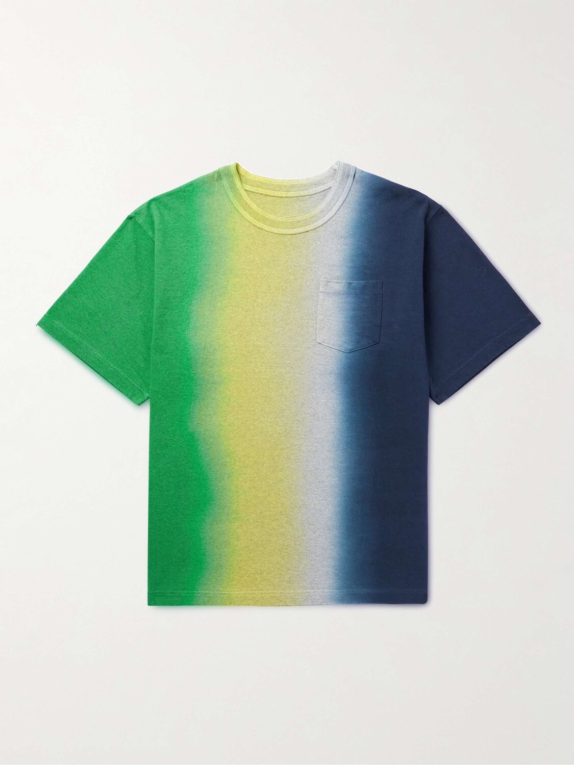 

Футболка из хлопкового джерси с принтом тай-дай SACAI, зеленый