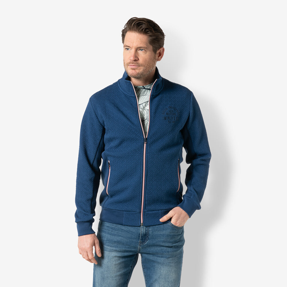 

Утепленный жилет Twinlife Full zip jaquard, синий