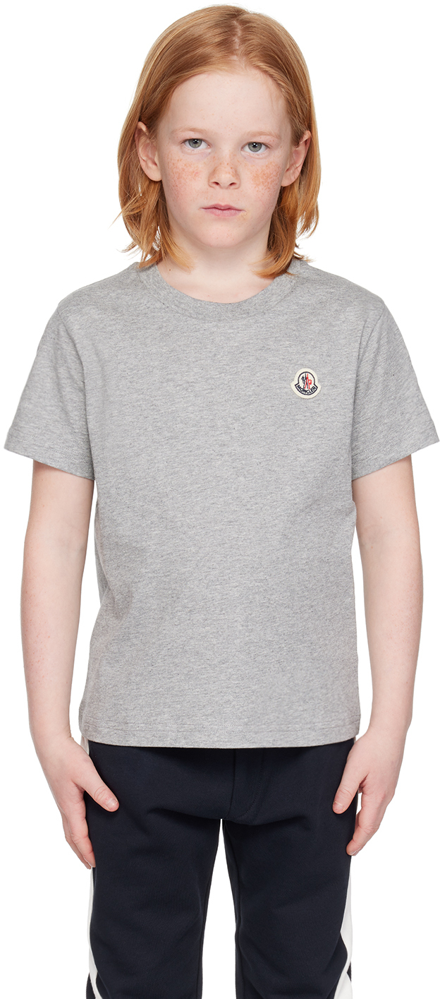 Детская футболка с нашивкой Moncler Enfant, цвет Gray футболка размер 42 серый