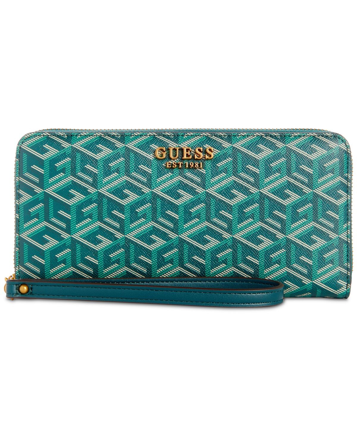 

Большой кошелек Laurel G-Cube с монограммой на круговой молнии GUESS