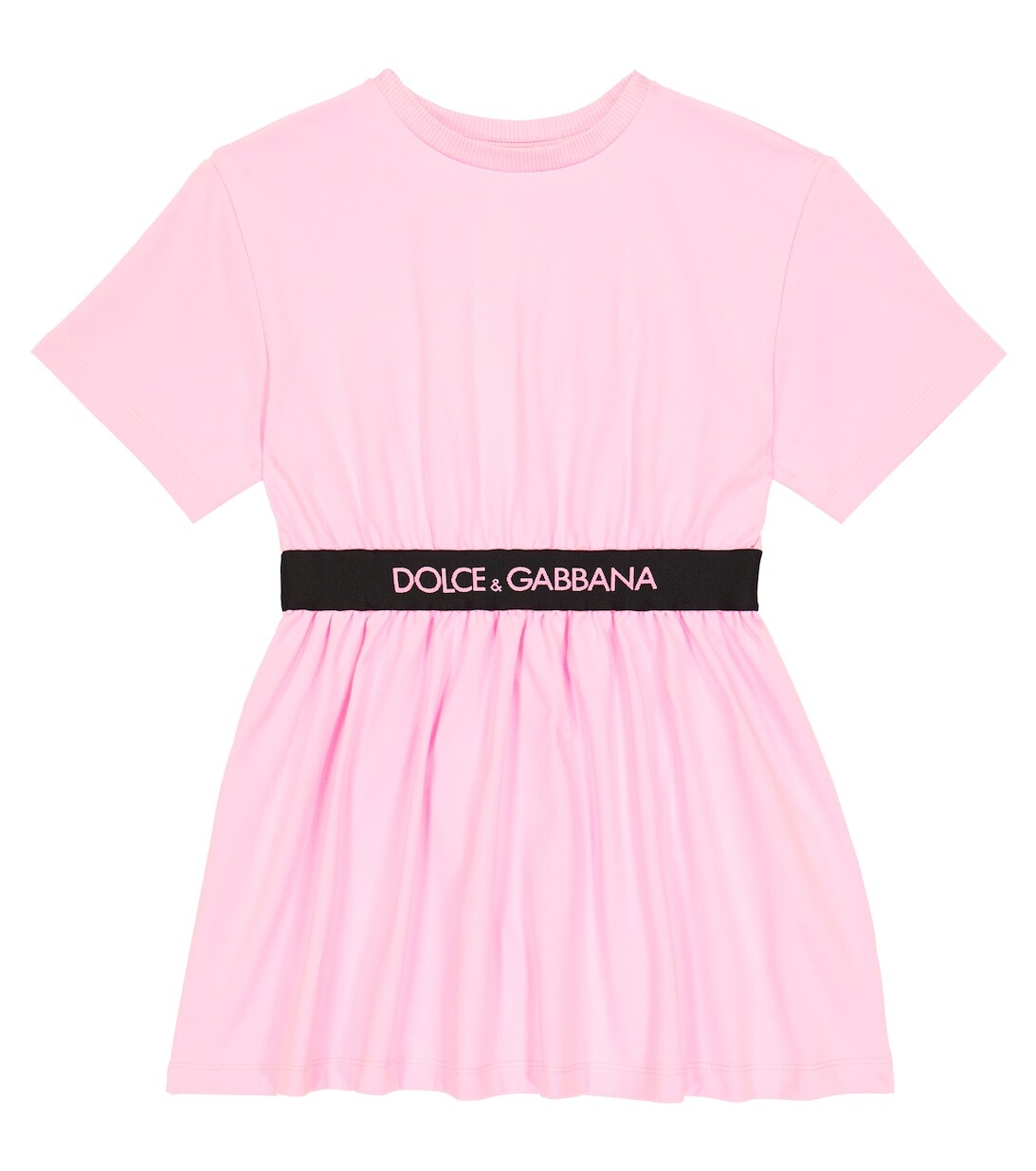 

Платье из смесового хлопка с логотипом Dolce&Gabbana, розовый