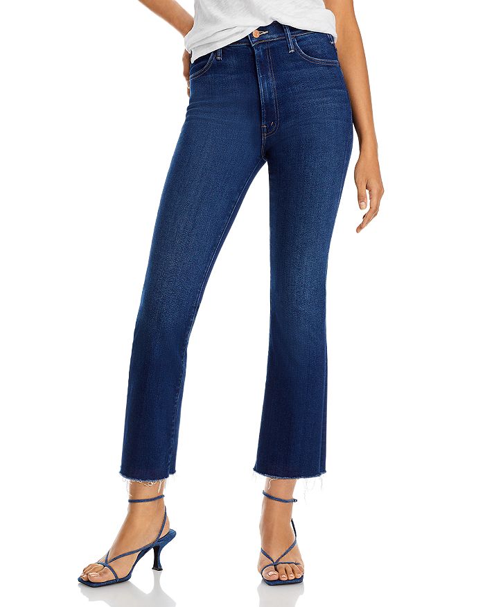цена Расклешенные джинсы с высокой посадкой и бахромой до щиколотки Hustler in Home Movie MOTHER