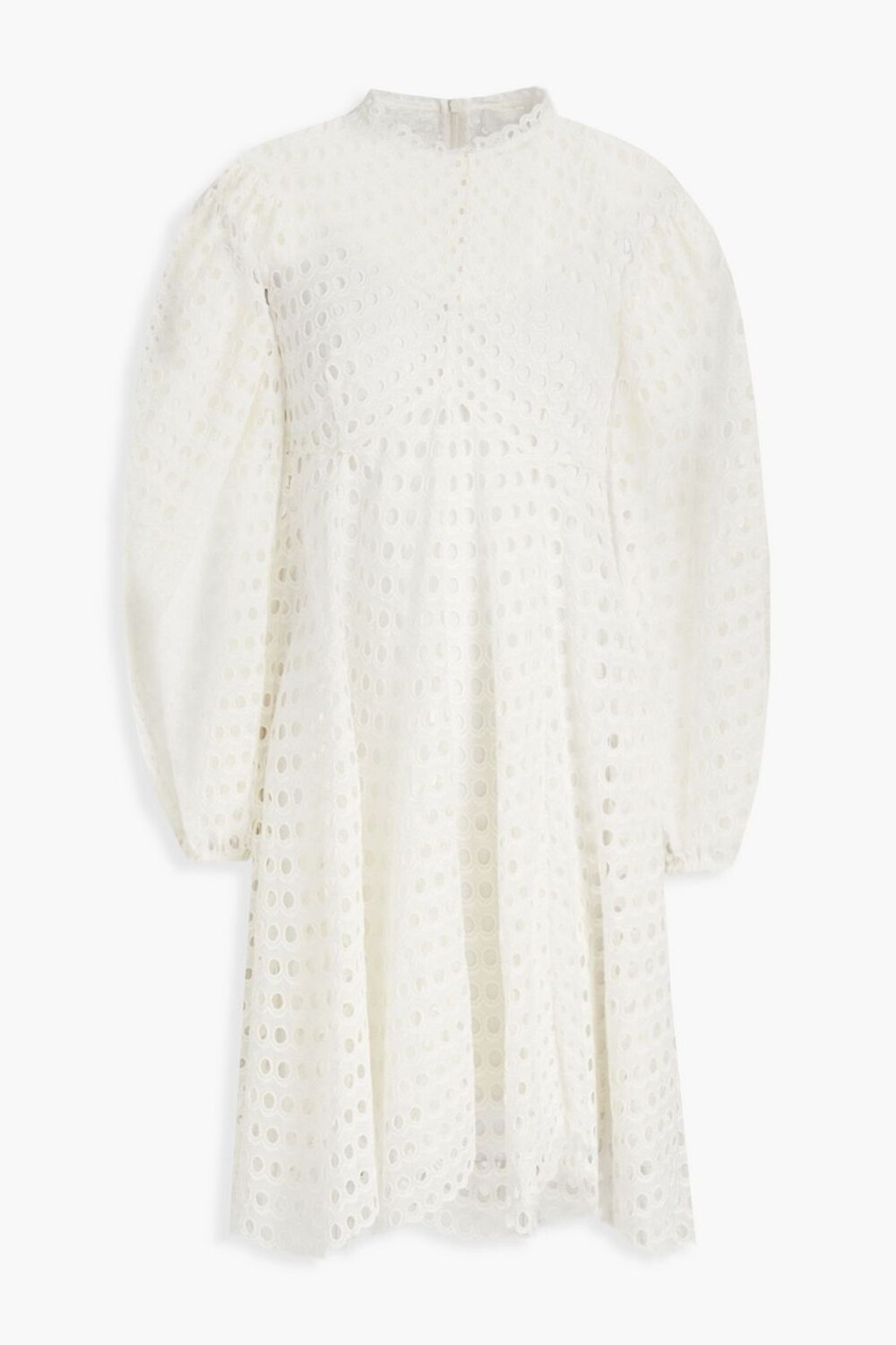 

Платье мини из рами с вышивкой Broderie Anglaise ZIMMERMANN, слоновая кость