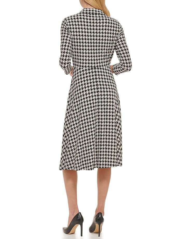 

Платье Tommy Hilfiger V-Neck Twist Waist with 3/4 Sleeve, цвет White Cap/Black