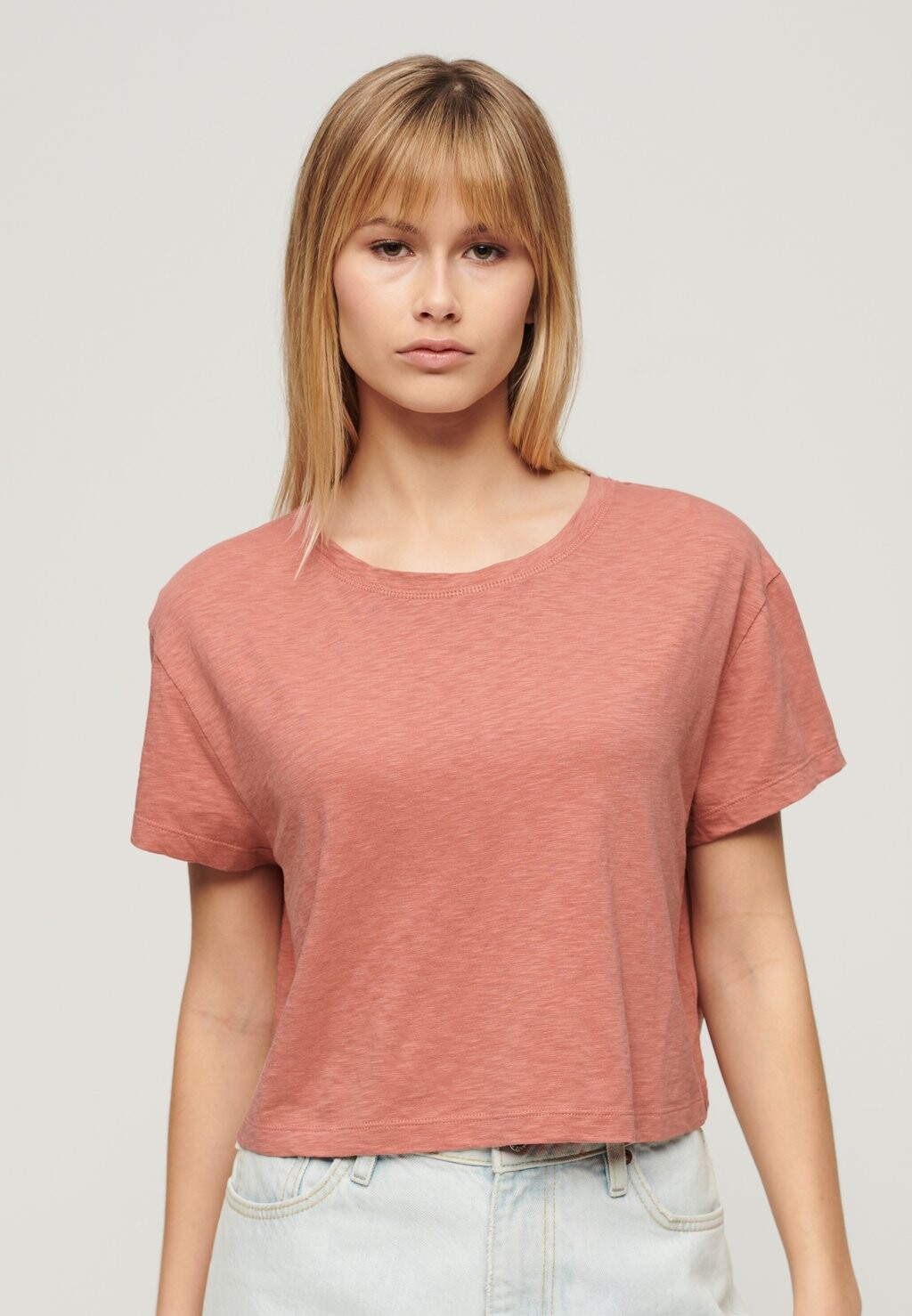 

Базовая футболка SLOUCHY CROPPED Superdry, розовый