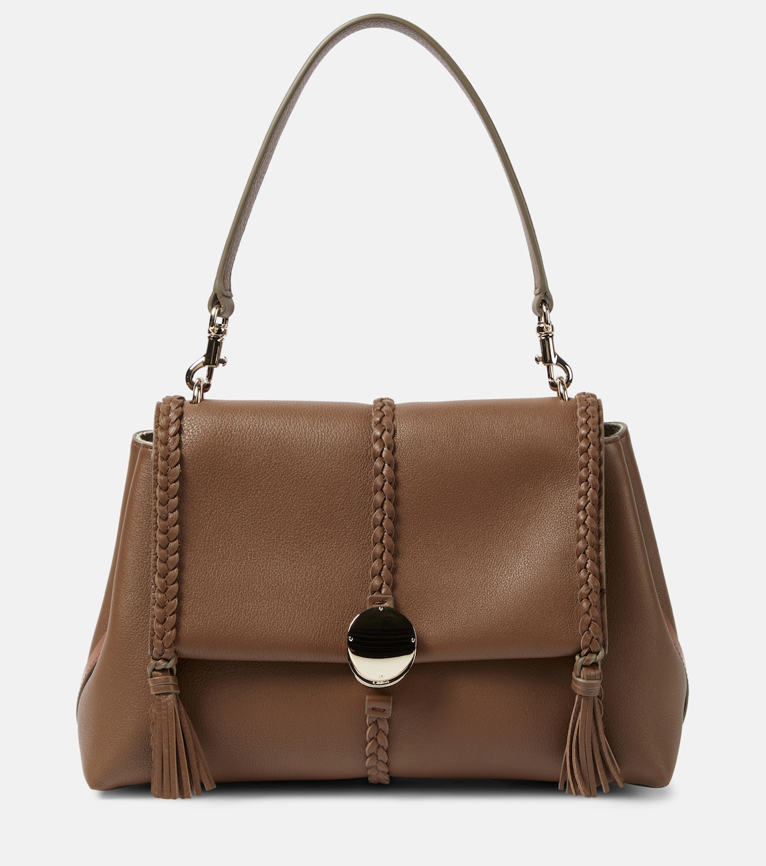 Кожаная сумка через плечо penelope среднего размера Chloé, коричневый