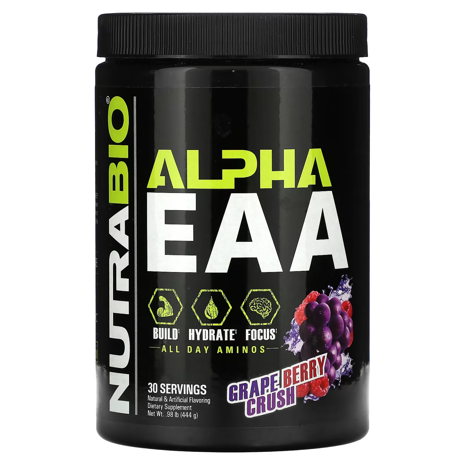 Пищевая добавка NutraBio Alpha EAA Grape Berry Crush nutrabio labs pre workout performance igniter grape berry crush 585 г 1 29 фунта