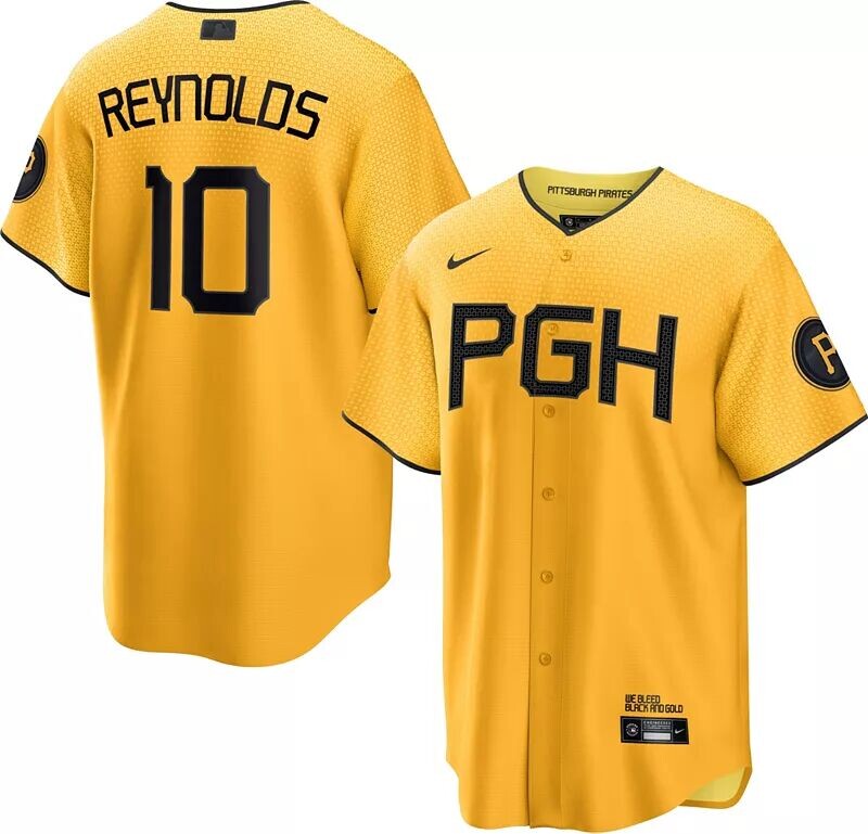 

Мужская крутая базовая майка Nike Pittsburgh Pirates 2023 City Connect Bryan Reynolds #10