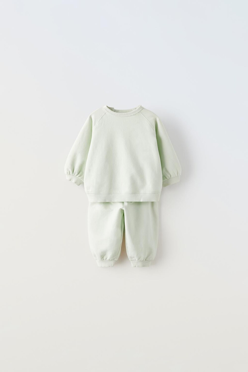 

Однократная плаховая свитшота и брюки коорд ZARA, светло-зеленый