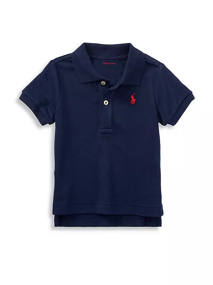 

Хлопковая футболка-поло из интерлока для маленьких мальчиков Polo Ralph Lauren, цвет french navy