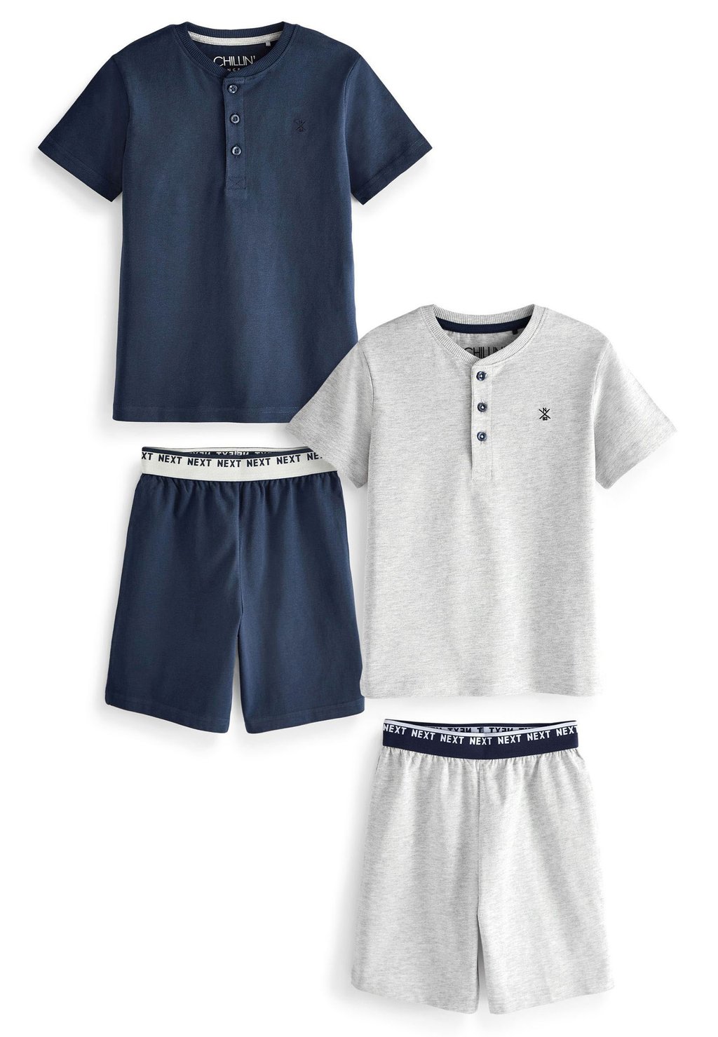Комплект одежды для сна SHORT PYJAMAS 2 PACK Next, цвет blue/grey plain