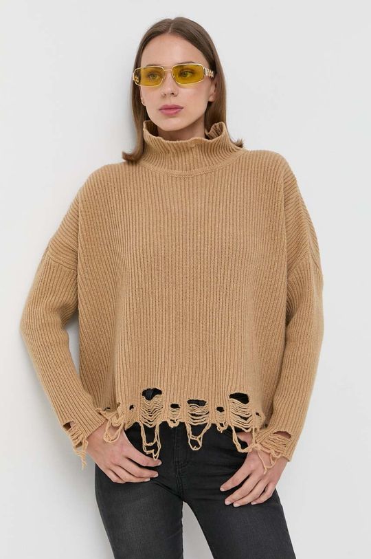 Шерстяной свитер Pinko, коричневый pinko свитер