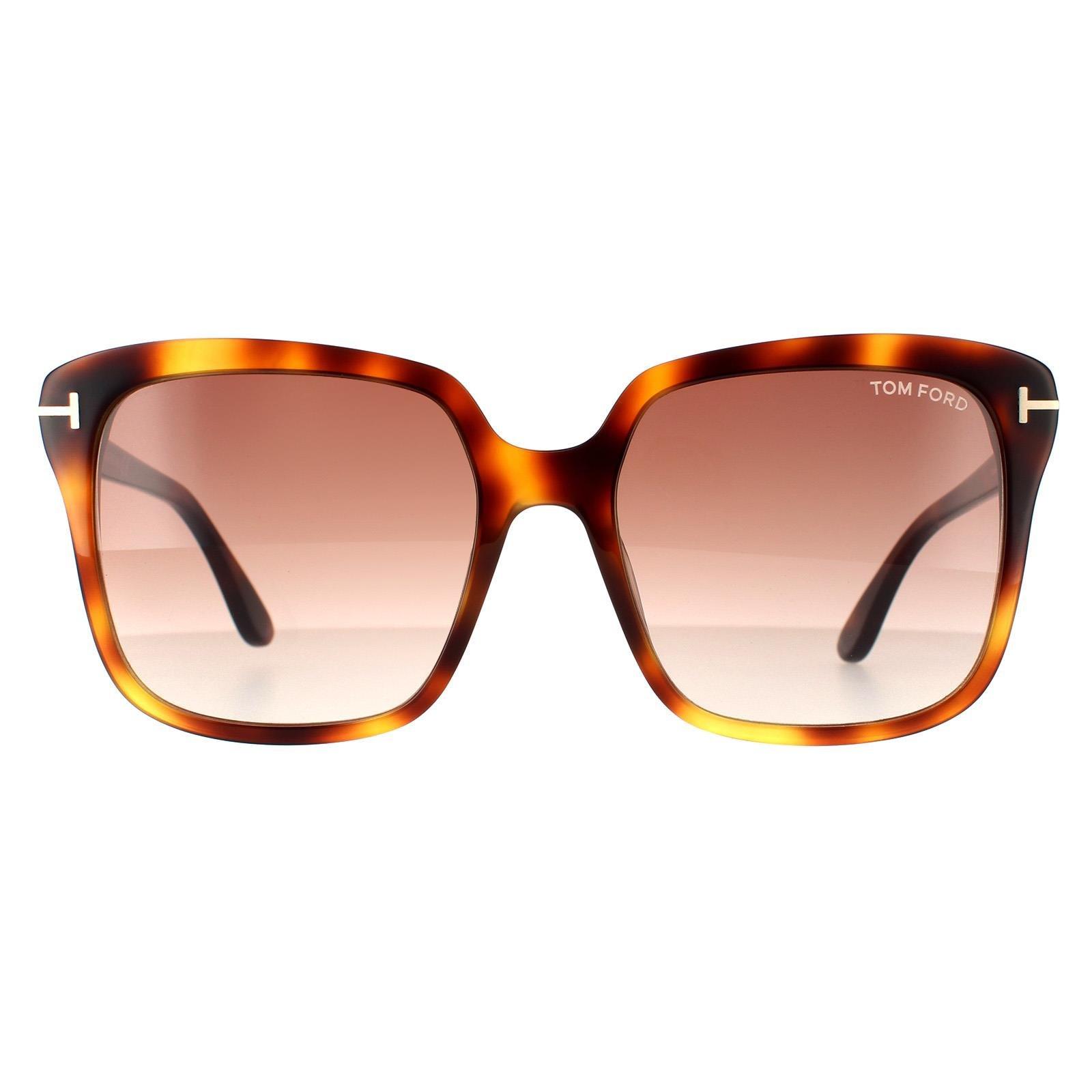 Прямоугольные солнцезащитные очки цвета блонда гавана коричневого цвета с градиентом Tom Ford, коричневый