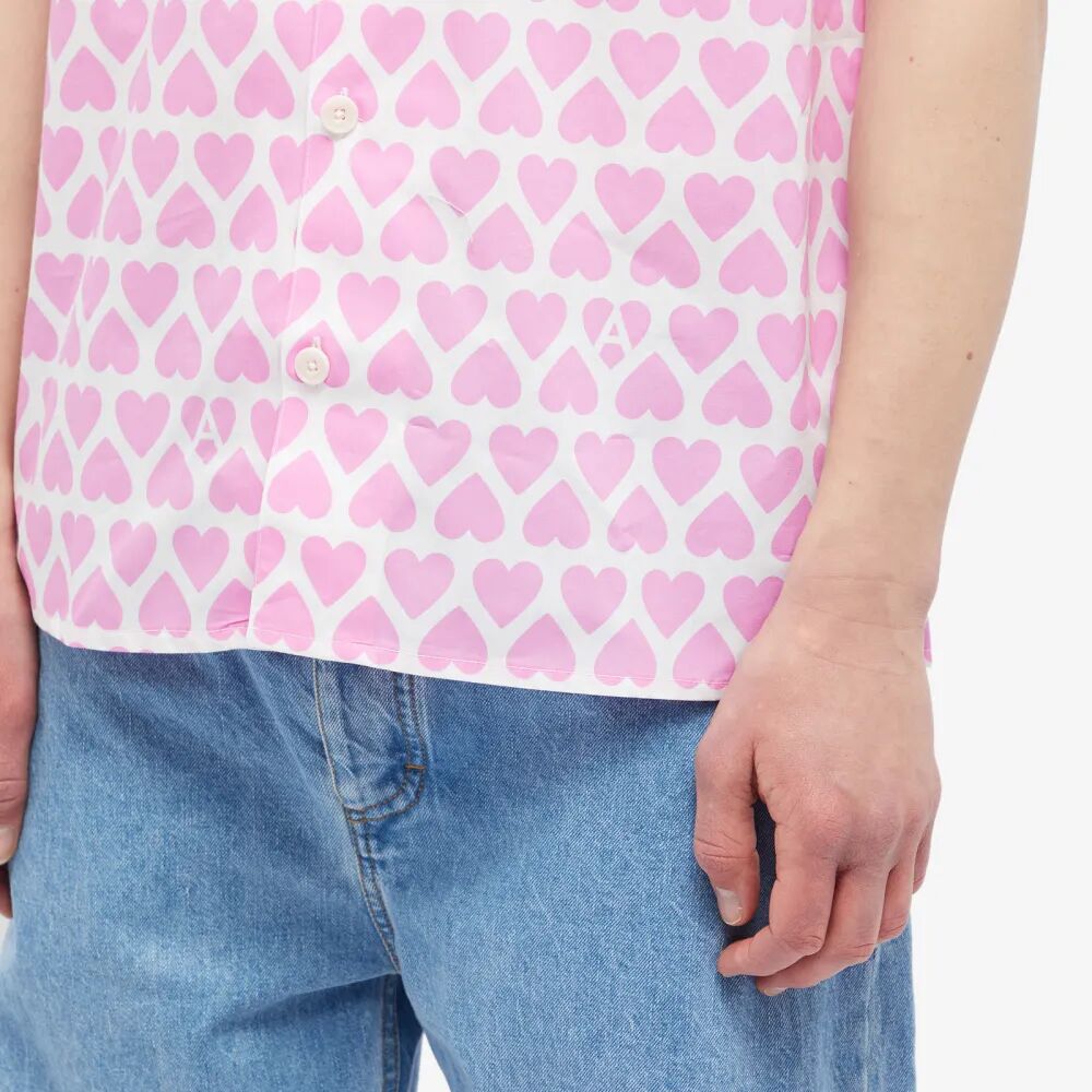 Отпускная рубашка с принтом сердца AMI Paris, розовый