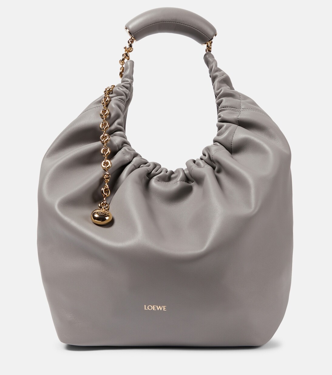 

Кожаная сумка через плечо squeeze среднего размера Loewe, серый