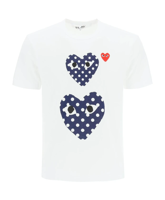 

Футболка с сердечками в горошек Comme Des Garçons Play, белый